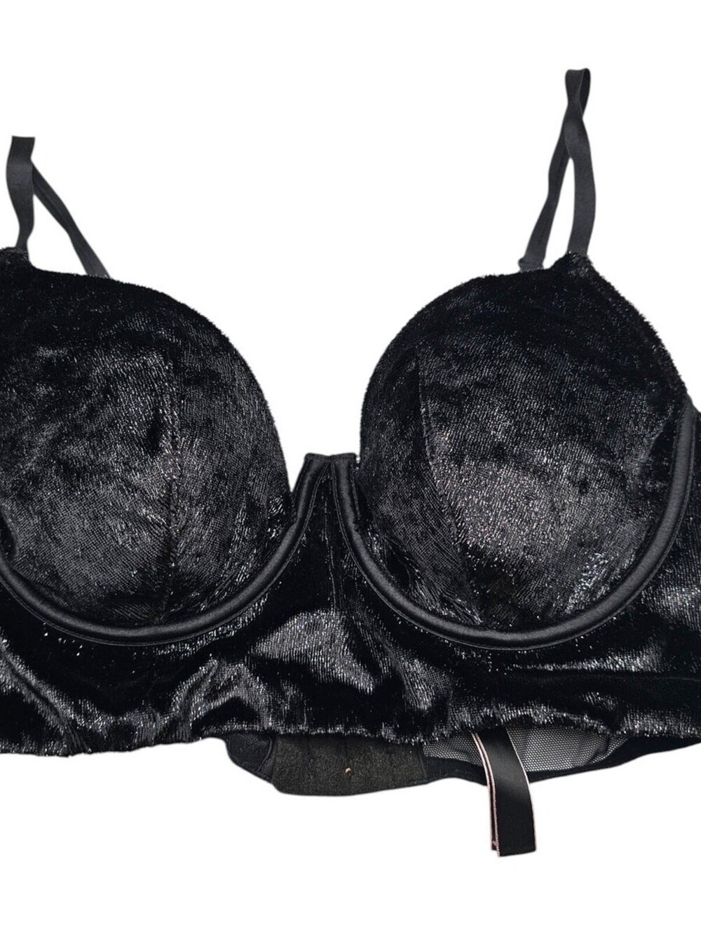 Very Sexy by Victorias Secret Sz 34C Balconet Bra Black Silver Metallic Velvet